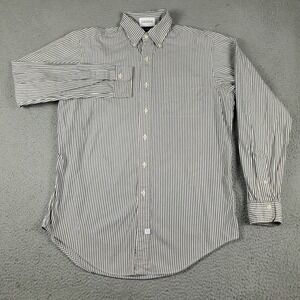 Ralph Lauren Shirt Mens 15.5 Gray Striped Pony Dress Button Up Long Sleeve *